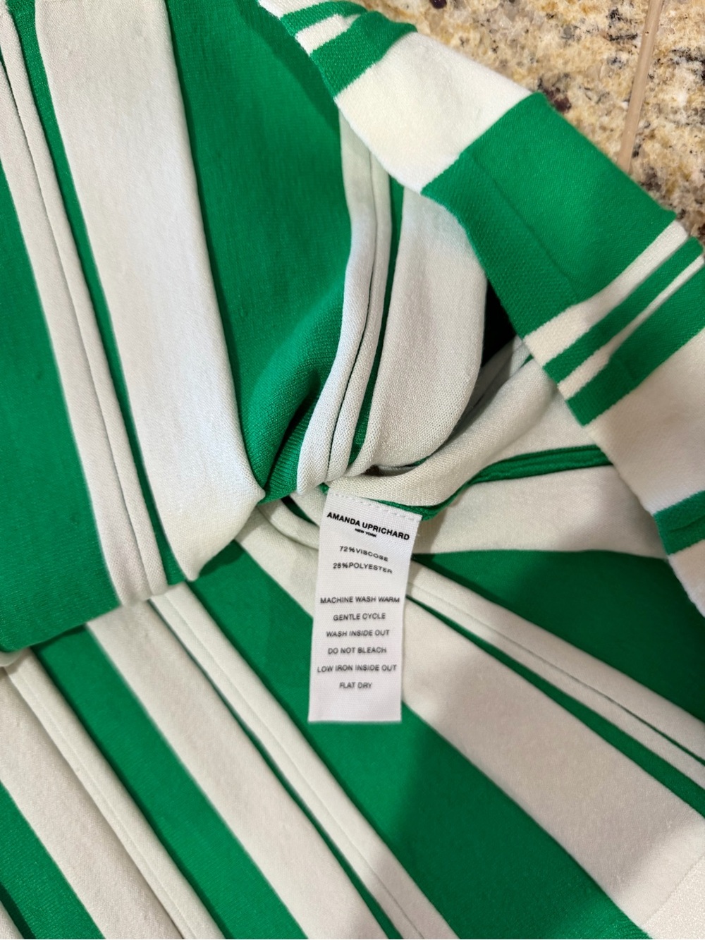 Amanda Uprichard Green & White Striped Halter Mini Dress - Picture 7 of 7